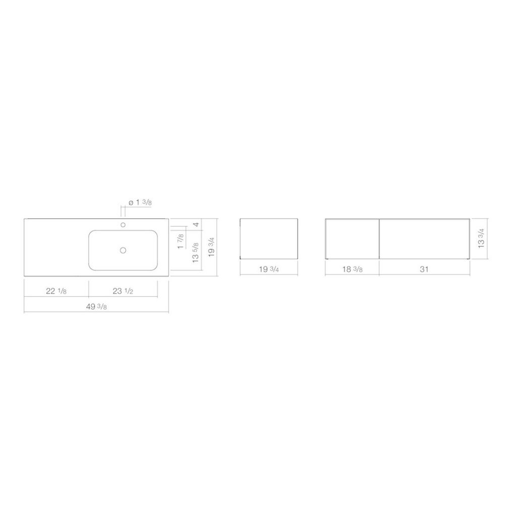 Alape 5169813000 Rectangular Washplace Shadow Earth 2