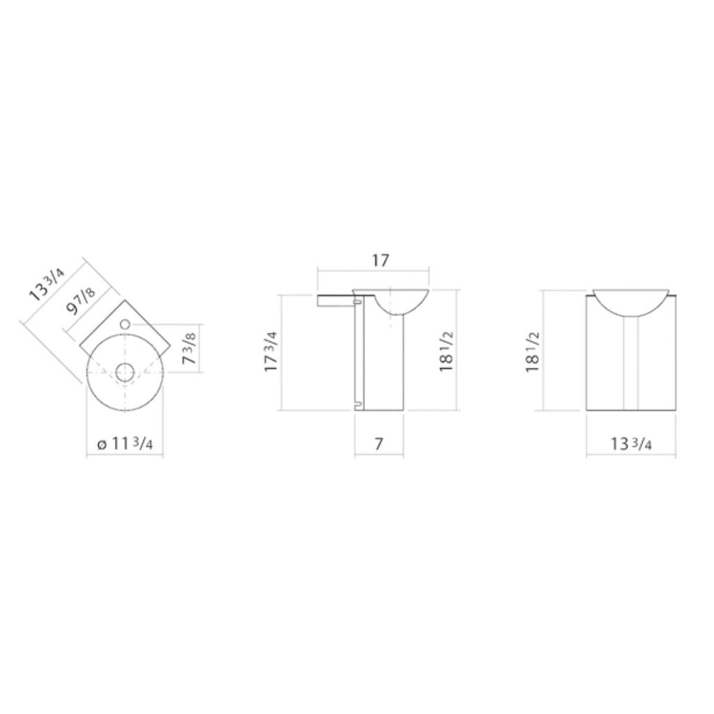 Alape 5245000000 WP.Insert5 Corner Washplace Dish Basin White 2