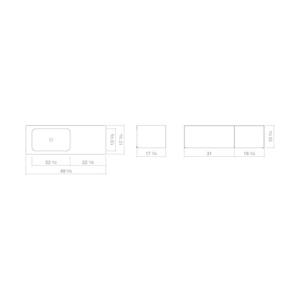 Alape 5168513000 WP.FO8 Rectangular Washplace Shadow Earth 2