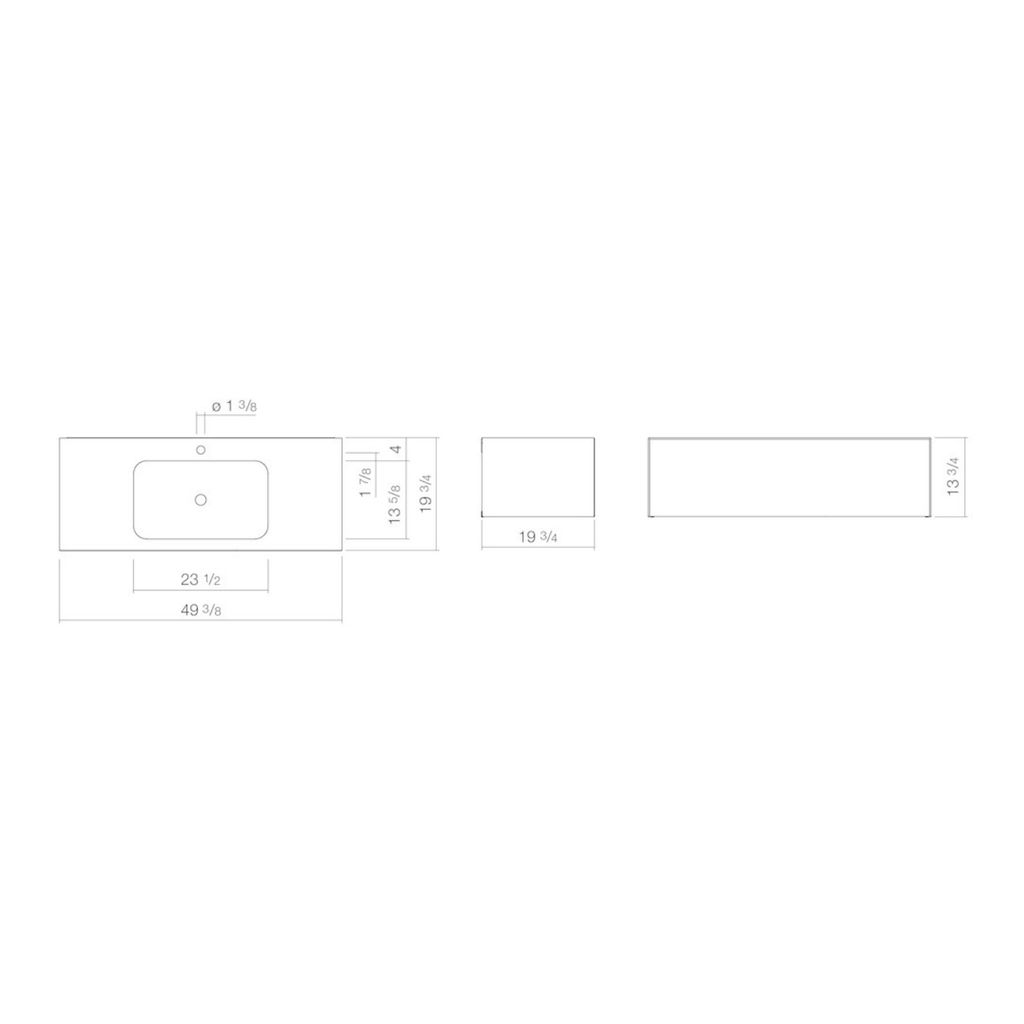 Alape 5167814000 WP.FO5 Rectangular Washplace White 2