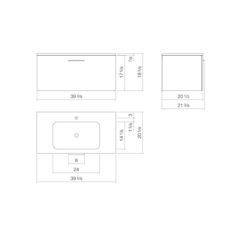 Alape 5151620621 Unit.SR6 Rectangular Washplace Walnut 2