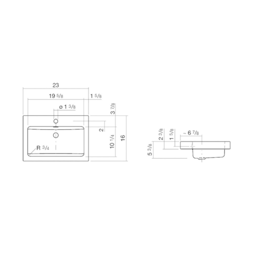 Alape 3202000000 AB.R585H.1 Sit-on Basin Rectangular White 2