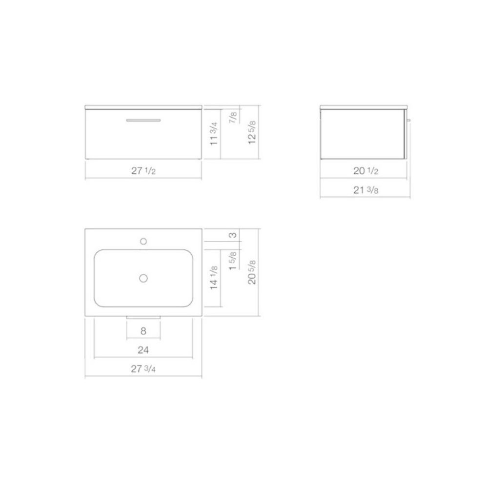 Alape 5139620621 Unit.SR1 Washplace Rectangular Laminate Walnut 2