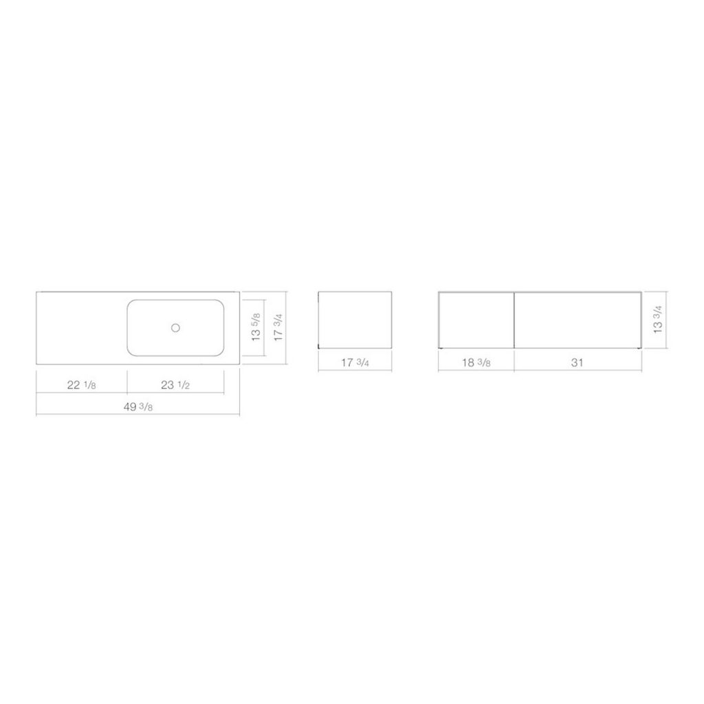 Alape 5169513000 WP.FO10 Washplace Rectangular Shadow Earth 2