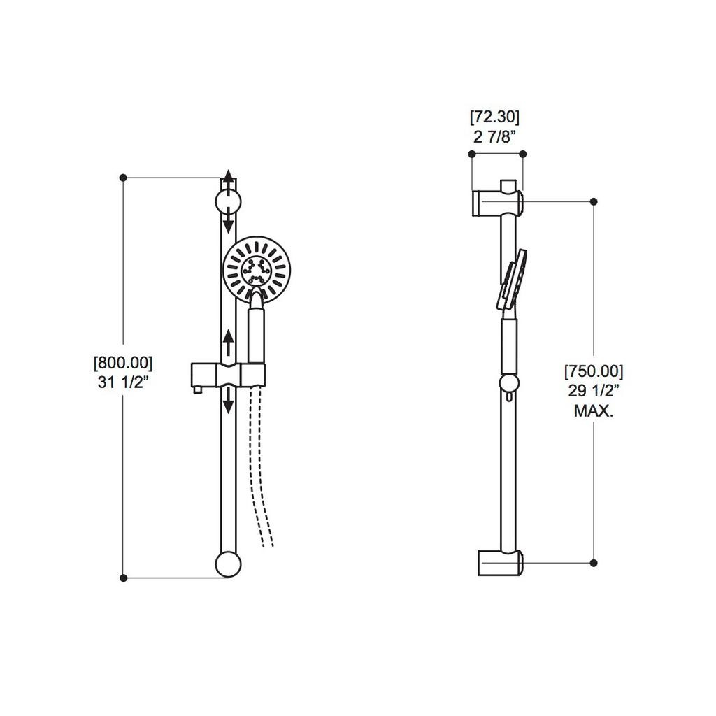 ALT 91482 Circo Thermostatic Shower System 2 Functions Electro Black 2