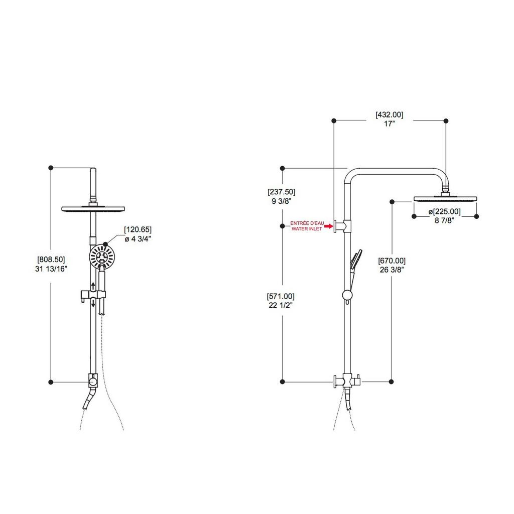 ALT 91285 Riga Thermone Retro-Up Shower System Chrome 2