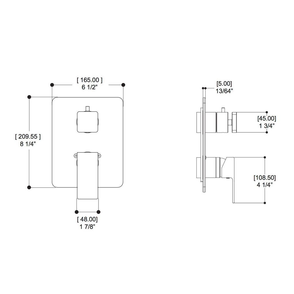 ALT 20882 Riga Uniplex T23 Trim Kit 2 Way Non Shared Electro Black 2