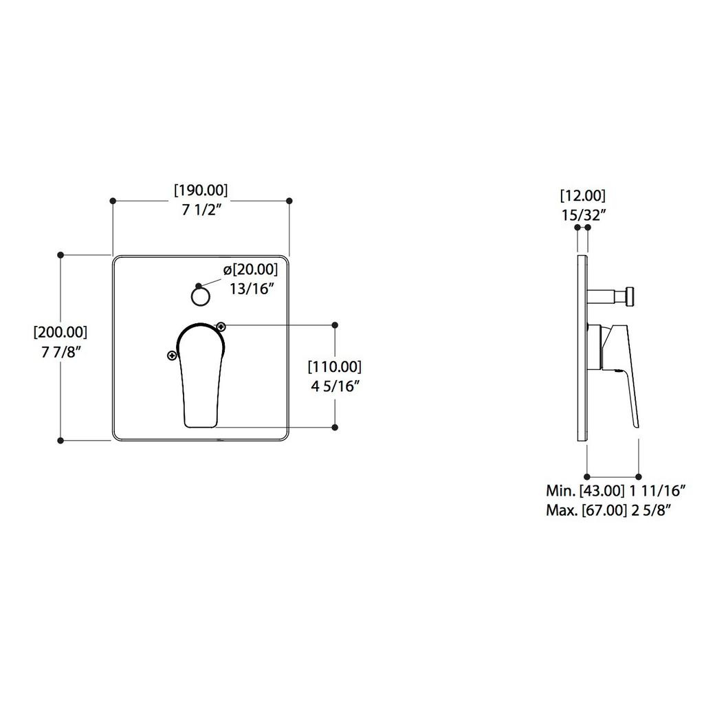 ALT 70332 Via Dante Thermone With Diverter Trim Kit Chrome 2