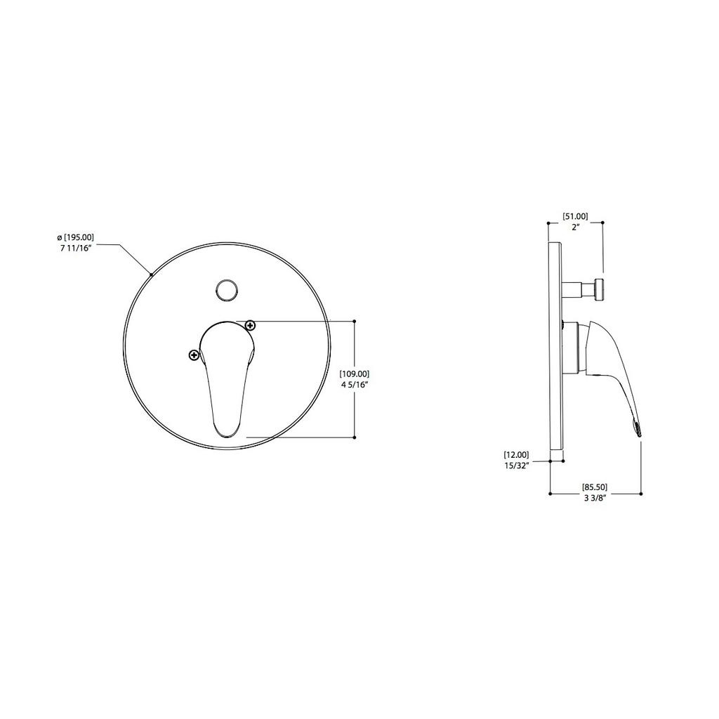 ALT 10921 Volo Pressure Balance With Diverter Trim Kit Chrome 2