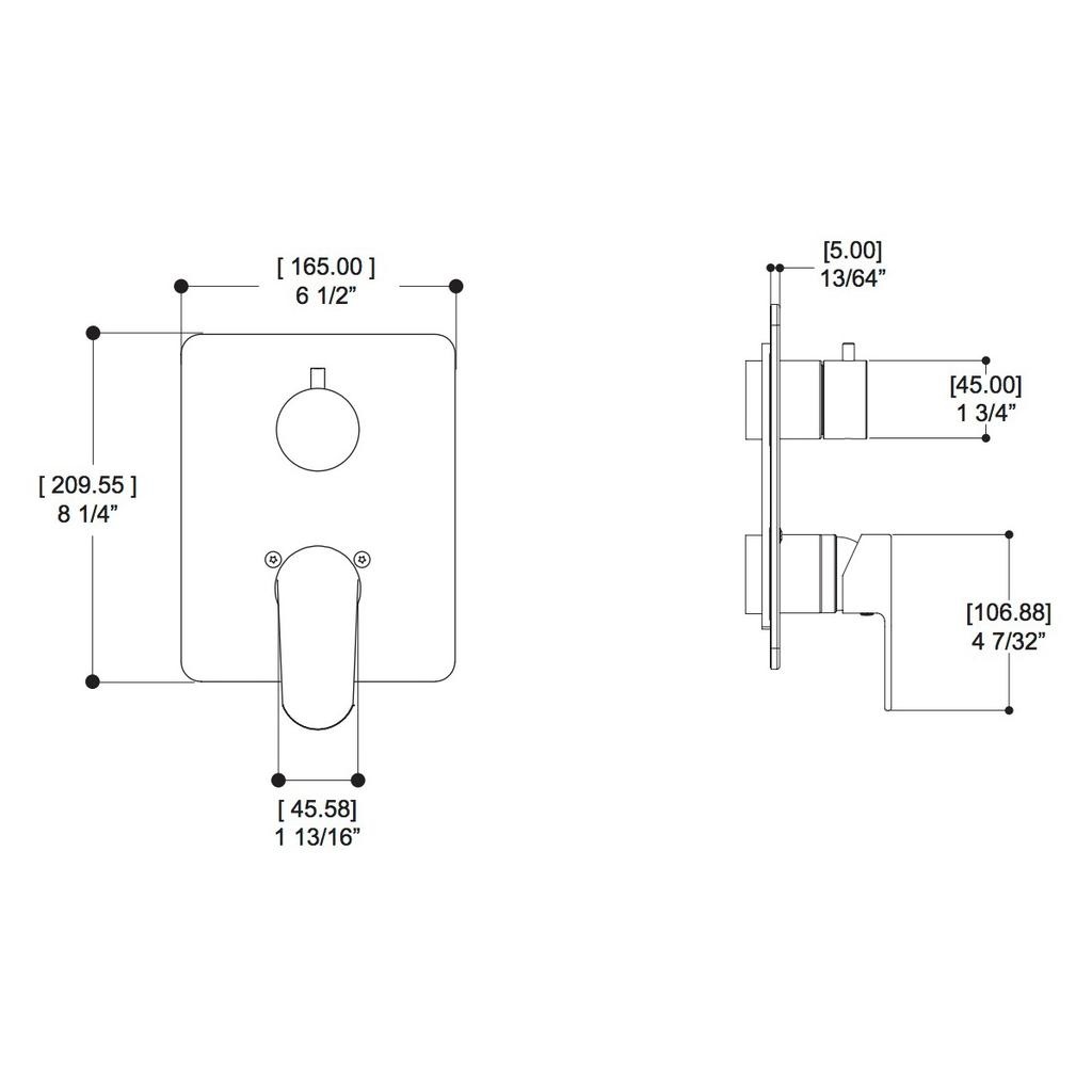 ALT 30842 Misto Uniplex P23 Trim Kit 2 Way Shared Chrome 2