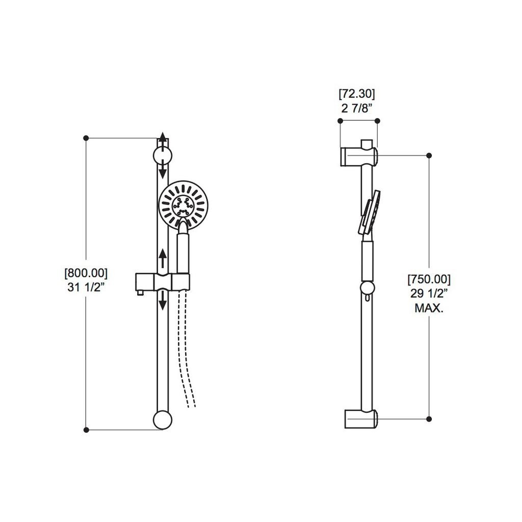 ALT 91082 Via Dante Thermostatic Shower System 2 Functions Chrome 2