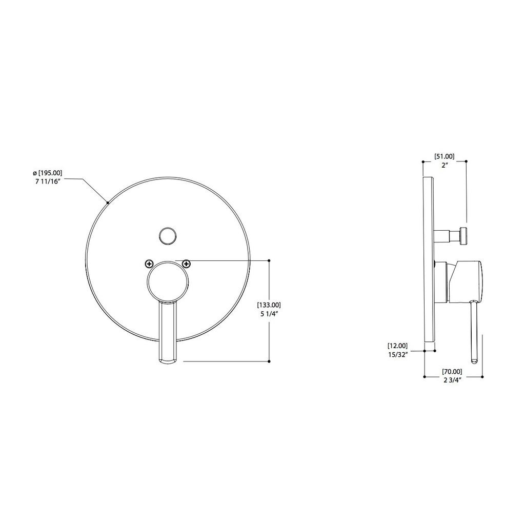 ALT 40331 Circo Thermone With Diverter Trim Kit Electro Black 2