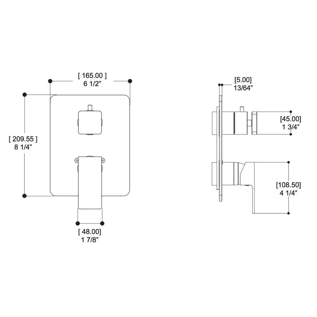 ALT 20843 Riga Uniplex P23 Trim Kit 3 Way Shared Electro Black 2