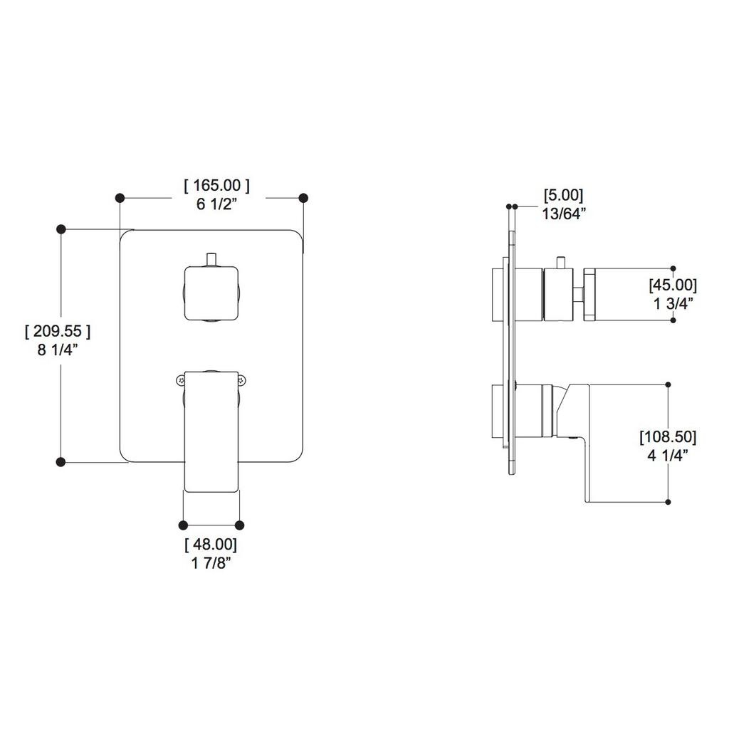 ALT 20823 Riga Uniplex P23 Trim Kit 3 Way Non-Shared Electro Black 2