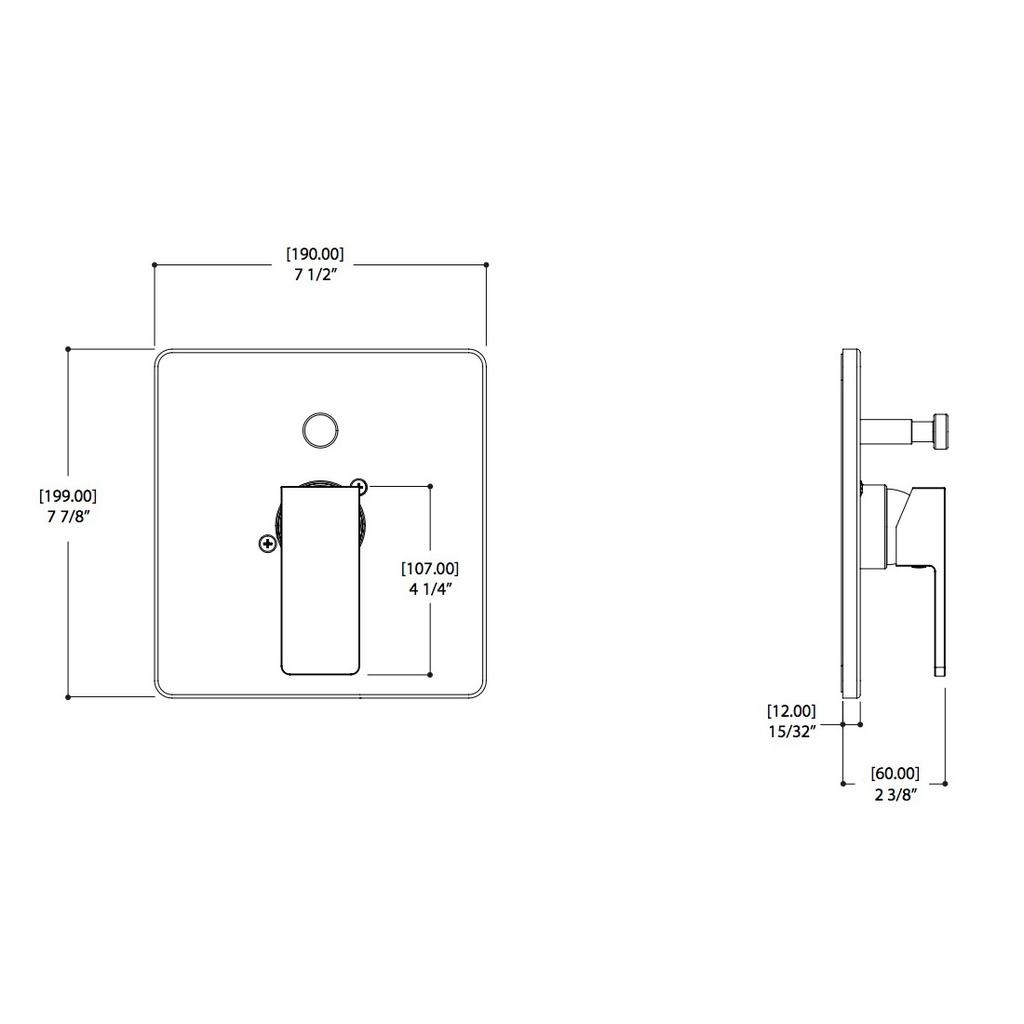 ALT 20332 Riga Thermone With Diverter Trim Kit Chrome 2