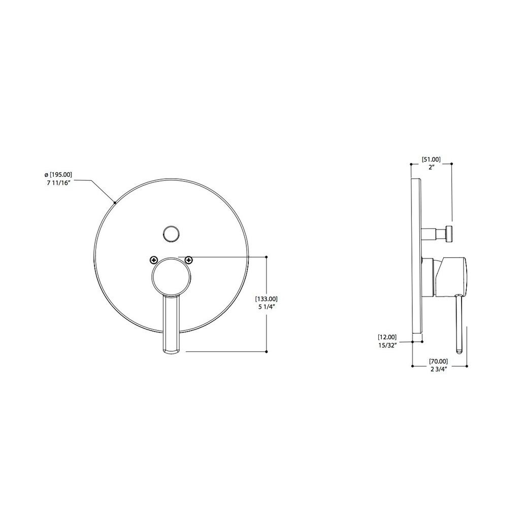 ALT 40331 Circo Thermone With Diverter Trim Kit Chrome 2