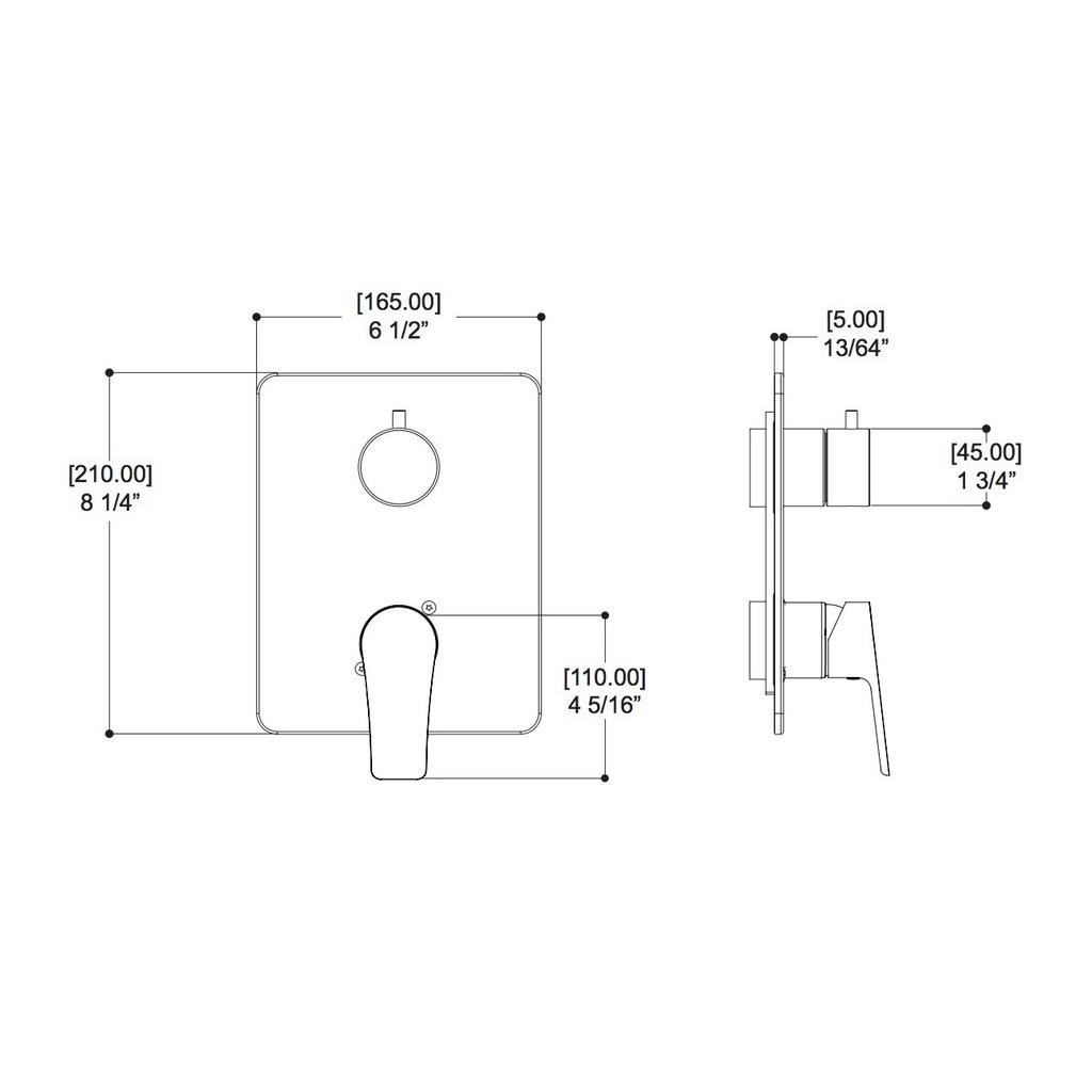 ALT 70842 Via Dante Uniplex P23 Trim Kit 2 Way Shared Chrome 2