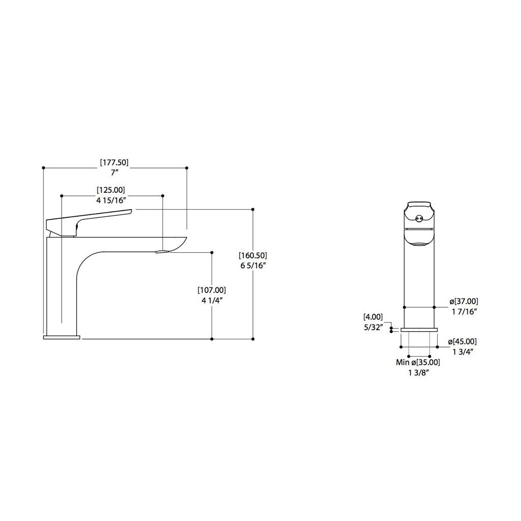 ALT 70770 Via Dante Single Hole Lavatory Faucet Chrome 2