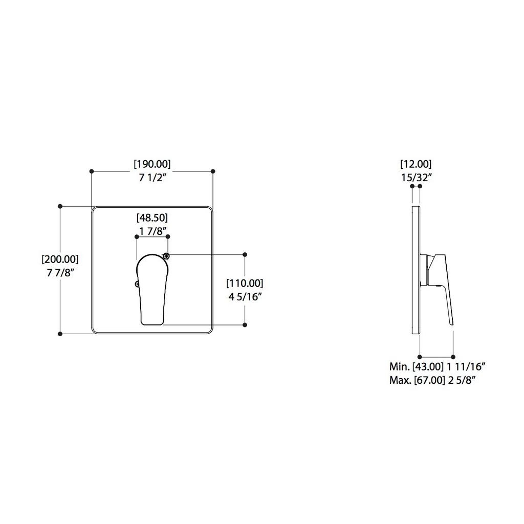 ALT 70722 Via Dante Pressure Balance Trim Kit Chrome 2