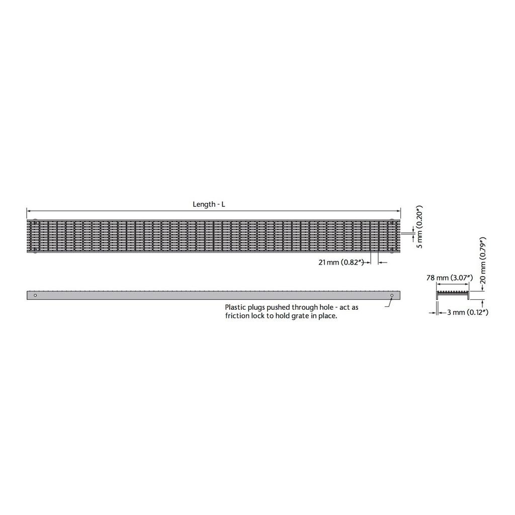 ACO 37420 Linear Stainless Steel Grate 27.55 2