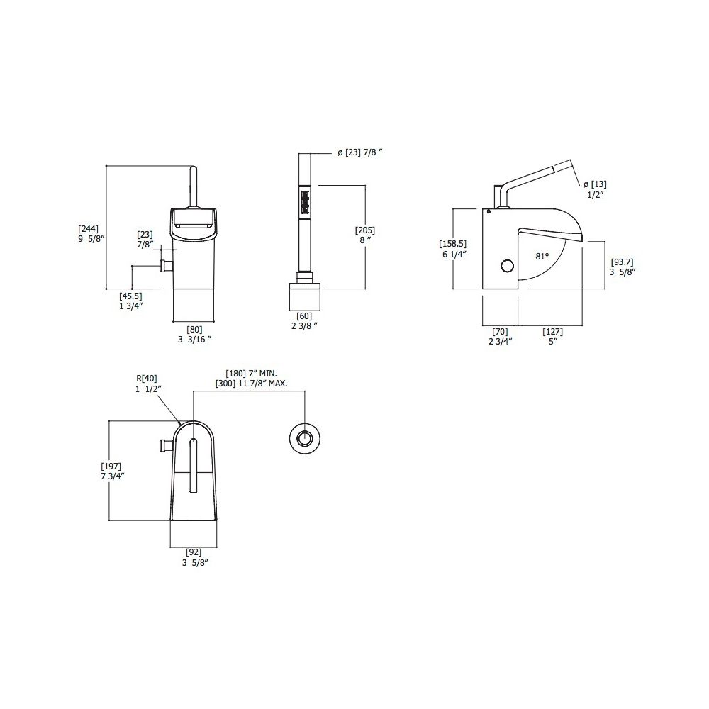 Aquabrass 32074 Loveme 2 Piece Deckmount Tub Filler With Handshower Polished Chrome 2