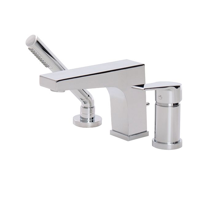 Aquabrass 17013 Metro 3 Piece Deckmount Tub Filler With Handshower Brushed Nickel 1