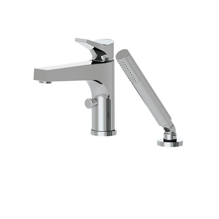 Aquabrass 17074 Metro 2 Piece Deckmount Tub Filler With Handshower Brushed Nickel 1