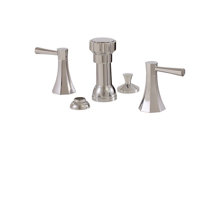 Aquabrass 53026 Otto 4 Hole Lavatory Bidet Set Brushed Nickel 1