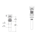 Aquabrass 626 Drains & P Traps 1 1/4 Round Press Pop Up Drain Brushed Nickel 2