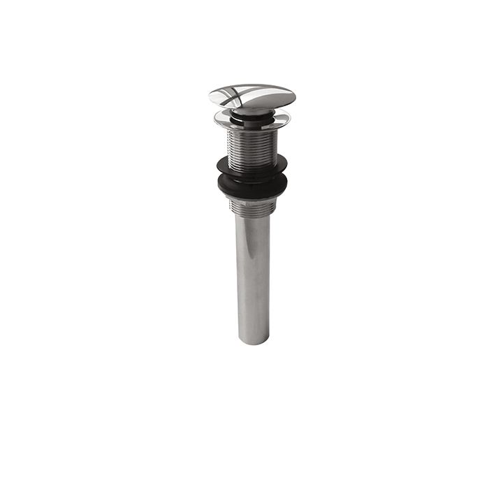 Aquabrass 637 Drains & P Traps 1 1/4 Long Round Press Pop Up Drain Brushed Nickel 1