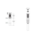 Aquabrass 637 Drains & P Traps 1 1/4 Long Round Press Pop Up Drain Brushed Nickel 2