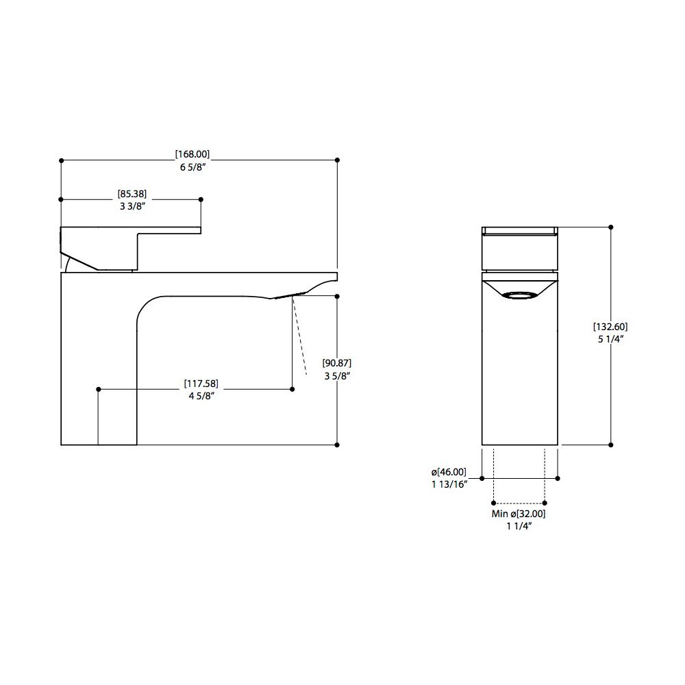 Aquabrass 92014 Alpha Single Hole Lavatory Faucet Polished Chrome 2