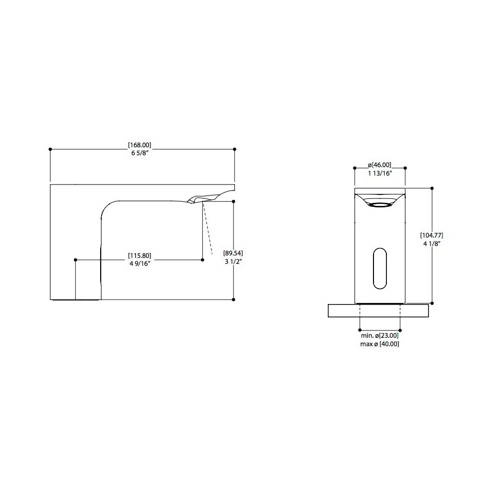 Aquabrass 92064 Alpha Touchless Single Hole Lavatory Faucet Polished Chrome 2