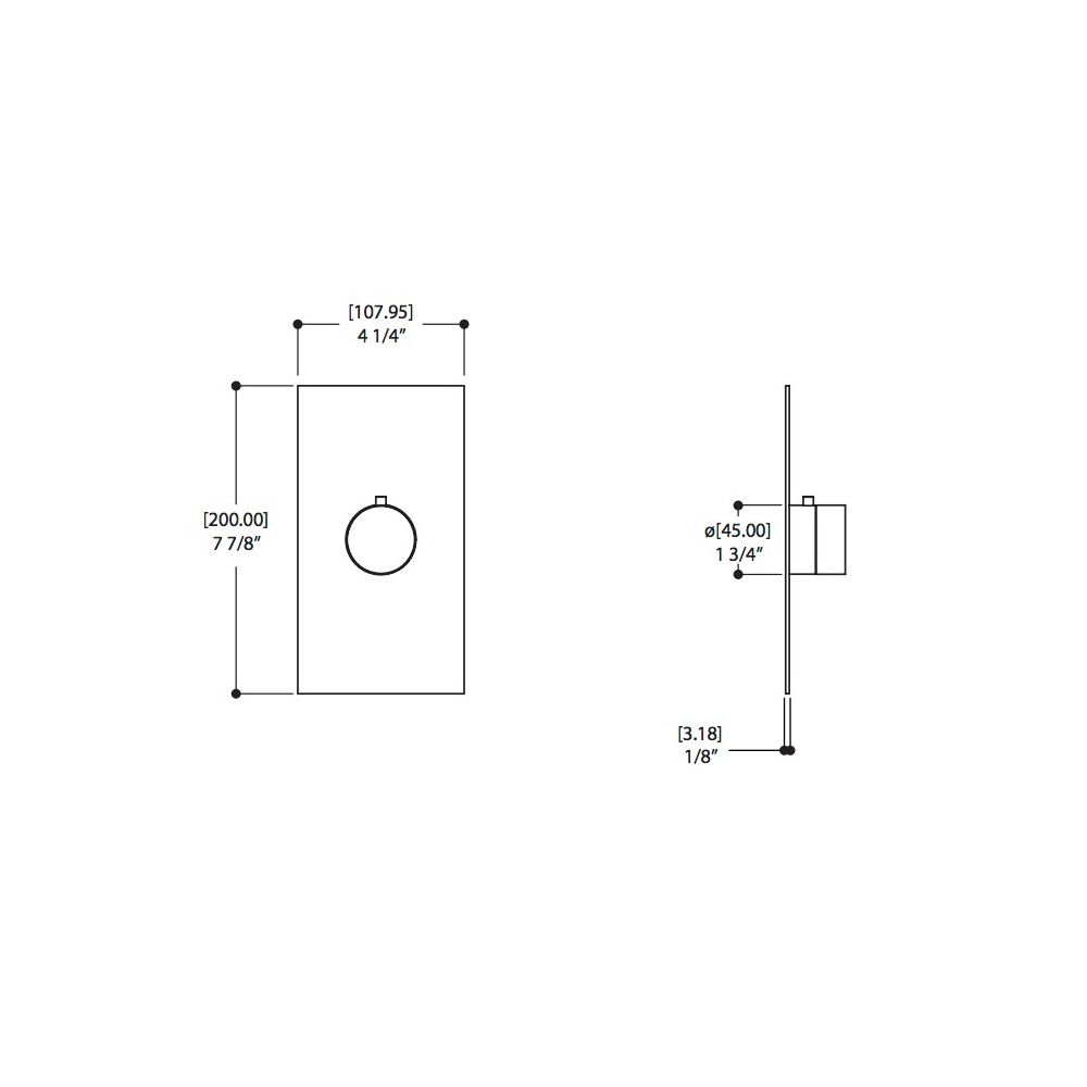 Aquabrass SR3095 Trim Set For 12000 1/2 And 3000 3/4 Thermostatic Valves Polished Chrome 2