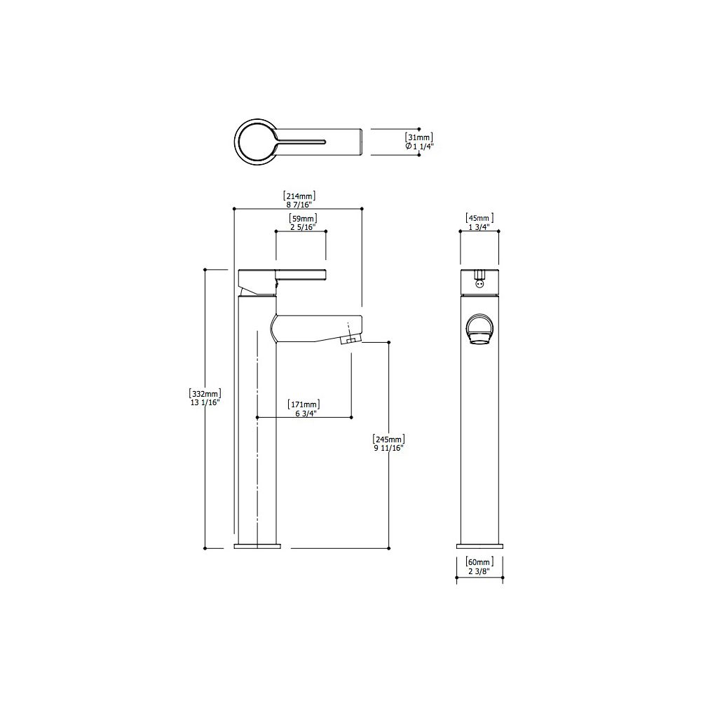 Aquabrass 68020 Blade Tall Single Hole Lavatory Faucet Polished Chrome 2