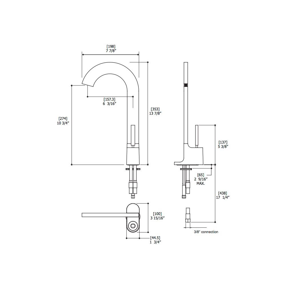 Aquabrass 39520 Cut Tall Single Hole Lavatory Faucet With Aquacristal Handle Polished Chrome 2