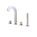 Aquabrass 39518 Cut 4 Piece Deckmount Tub Filler With Handshower Polished Chrome 1