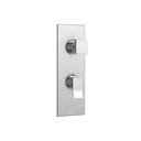 Aquabrass S8376 Chicane Square Trim Set For Thermostatic Valve 12123 3 Way Shared Functions Brushed Nickel 1