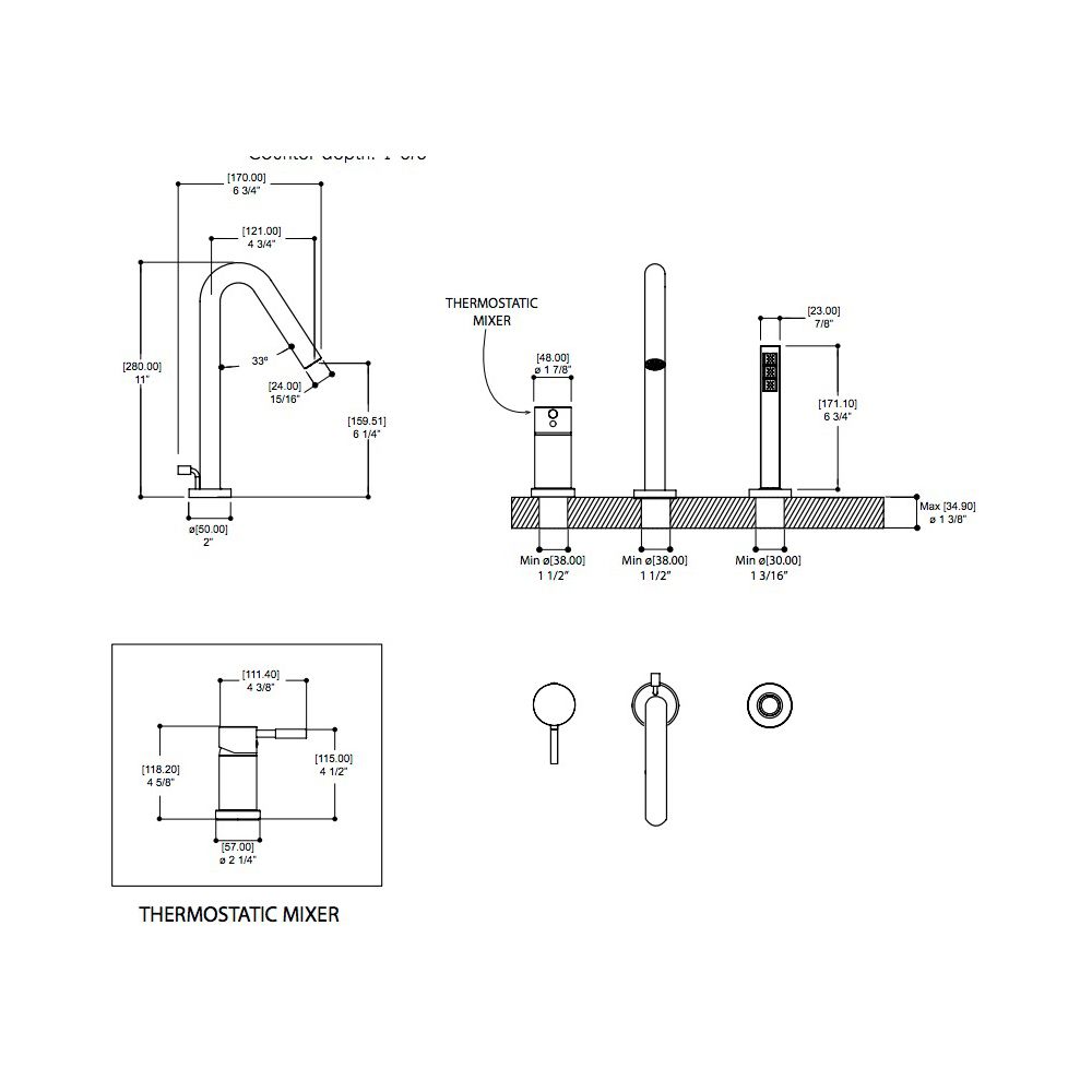 Aquabrass X7513 Xround 3 Piece Deckmount Tub Filler With Handshower Polished Chrome 2