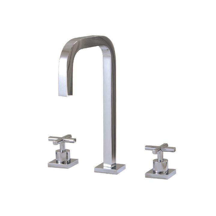 Aquabrass X7616 Xsquare Widespread Lavatory Faucet Polished Chrome 1