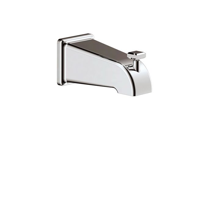 Aquabrass 10232 Tub Spouts 5 1/2 Square Tub Spout With Diverter Polished Chrome 1