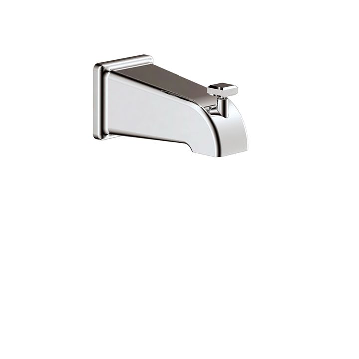 Aquabrass 10232 Tub Spouts 5 1/2 Square Tub Spout With Diverter Brushed Nickel 1