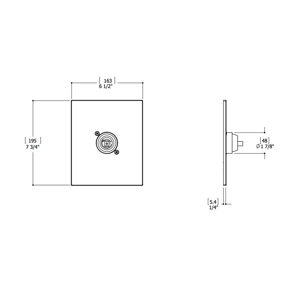 Aquabrass S4095 Square Trim Set For 40255 1/2 Pressure Balance Valve Polished Chrome 2