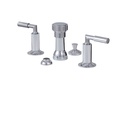 Aquabrass 27426 Geo 4 Hole Bidet Set Brushed Nickel 1