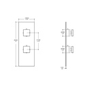 Aquabrass S8295 Square Trim Set For 12123 1/2 Thermostatic Valve 2 Way Shared Functions Polished Chrome 2