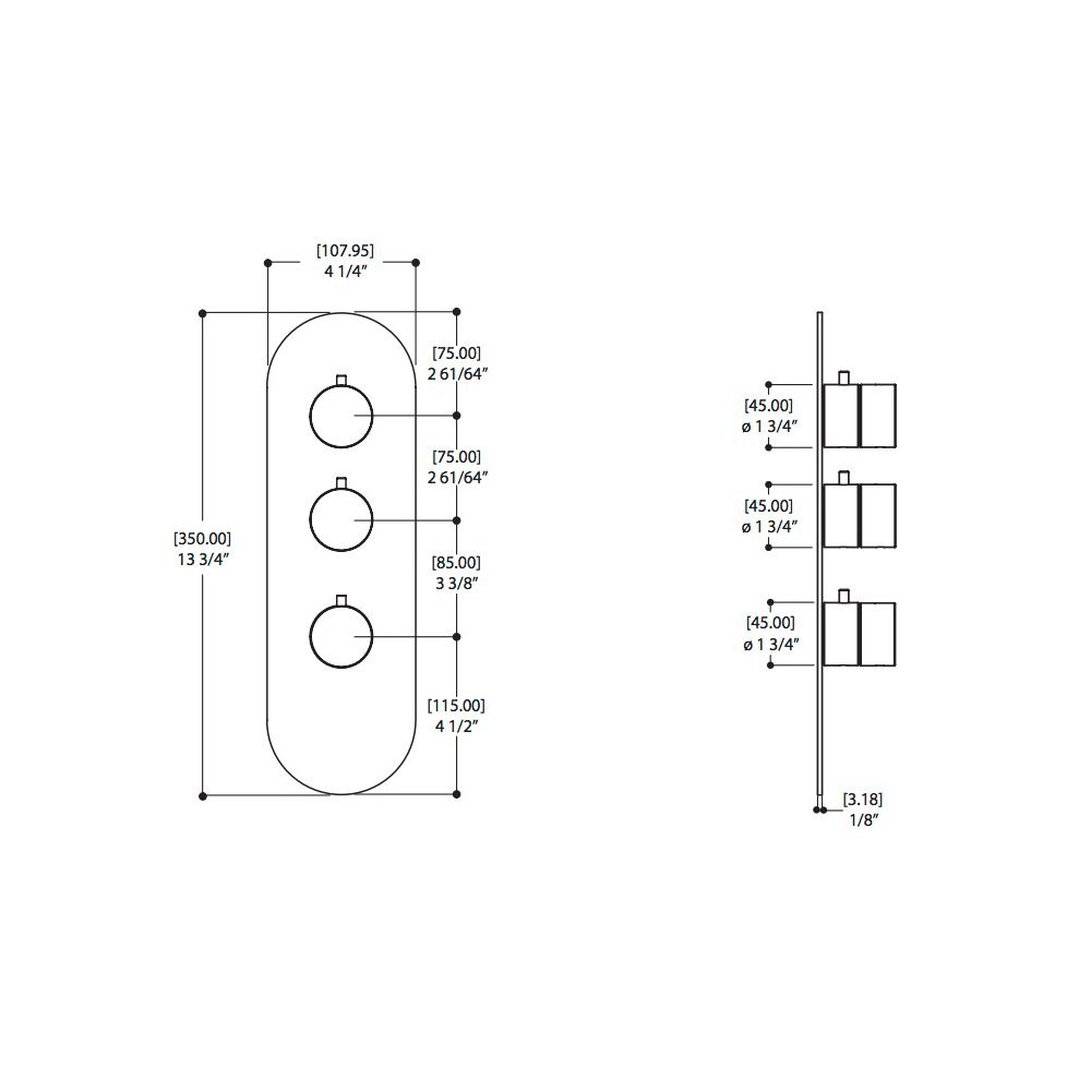 Aquabrass R3295 Trim Set For 12002 1/2 And 3002 3/4 Thermostatic Valves Brushed Nickel 2