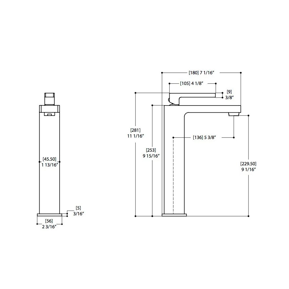 Aquabrass 84020 Tall Single Hole Lavatory Faucet Brushed Nickel 2