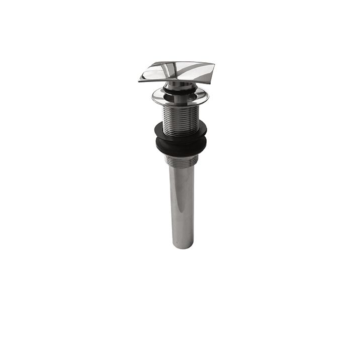 Aquabrass 638 Drains & P Traps 1 1/4 Long Square Press Pop Up Drain Brushed Nickel 1
