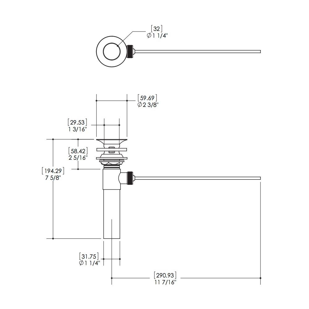 Aquabrass 42300 Drains &amp; P Traps 1 1/4 Mechanical Drain Brushed Nickel 2