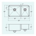 Prochef IH75-UR-331810 Proinox H75 Collection Undermount Sink With Double Bowl 2